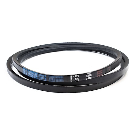 D&D B129 Classical V-Belt, 132 in Outside Length, 21/32 in Top Width, 1 Ribs B129
